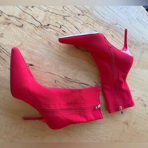 Vivianly Red Sock Stretch Bootie- worn once